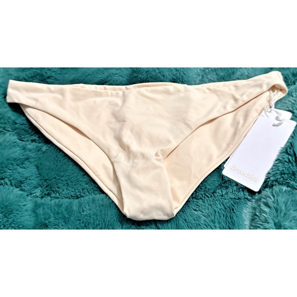 Broochini Size Medium Tikehau Brief Bikini Bottom Nude Coral Handmade‎ In Italy
